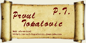Prvul Topalović vizit kartica
